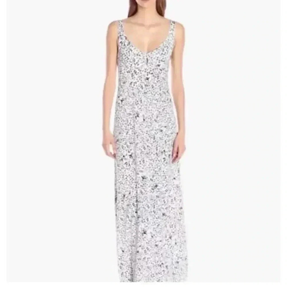 CLAYTON Women's Zyana V Neck Printed Maxi Dress, Navy Leopard, Medium - Picture 1 of 2